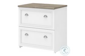 Fairview Pure White and Shiplap Gray 2 Drawer Lateral File Cabinet