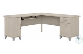 Somerset Sand Oak 72" L Shaped Desk with Storage