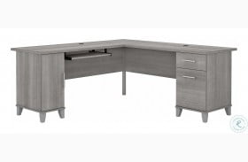 Somerset Platinum Gray 72" L Shaped Desk With Storage