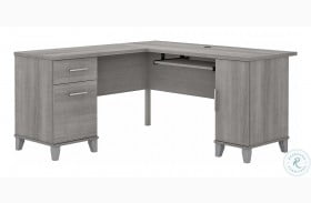 Somerset Platinum Gray 60" L Shaped Desk With Storage