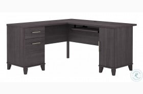 Somerset Storm Gray 60" L Shaped Desk With Storage