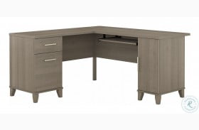 Somerset Ash Gray 60" L Shaped Desk With Storage