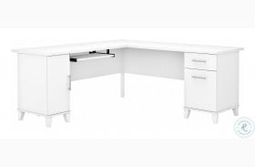 Somerset White 72" L Shaped Desk With Storage