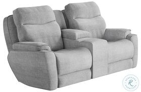 Show Stopper Platinum Double Reclining Console Loveseat with Hidden Cupholders