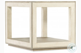 Cascade Lacquered Burlap And Soft Taupe Rectangular End Table