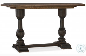 Hill Country Saddle Brown And Anthracite Black Balcones 60" Extendable Friendship Table