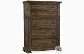 Hill Country Saddle Brown And Anthracite Black Gillespie Five Drawer Chest