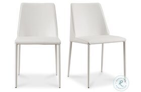 Nora White Vegan Leather Dining Chair Set Of 2