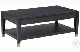Yves Rubbed Charcoal And Gold Lift Top Cocktail Table