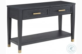 Yves Rubbed Charcoal And Gold Sofa Table