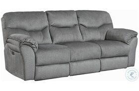 Power Play Charcoal 96" Reclining Sofa with Power Headrest