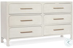 Serenity White Lacquered Six Drawer Dresser