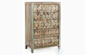 Cordoba Vintage Teal And Antique Nickel Tall Chest