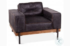Chiavari Matte Black Leather Arm Chair