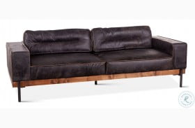 Chiavari Matte Black Leather Sofa