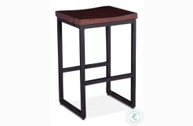 Amici Walnut And Antique Zinc 25" Counter Height Stool