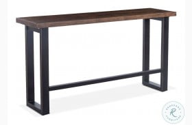 Amici Walnut And Antique Zinc 70" Counter Height Dining Table