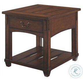 Tacoma Rustic Brown Rectangular Drawer End Table