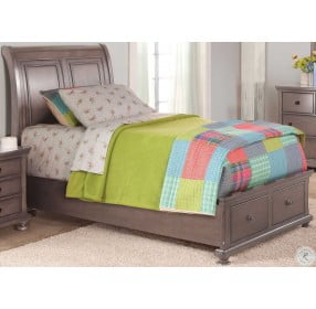 Allegra Youth Pewter Full Sleigh Storage Bed