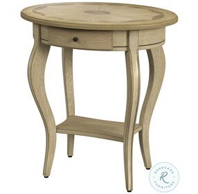Jeanette Antique Beige Oval Accent Table