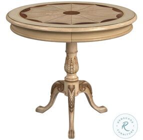 Heritage Carissa Distressed Antique Beige 30" Round Pedestal Table