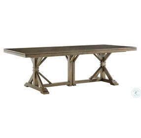 Cypress Point Hatteras Gray Pierpoint Double Pedestal Extendable Dining Table