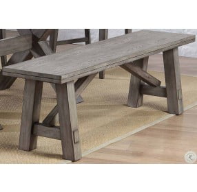 Graystone Burnished Gray Backless Dining Bench