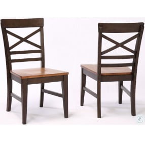 Choices Black Oak X Back Side Chair Set of 2