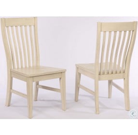 Choices Antique White Side Chair with Slat Back Set of 2