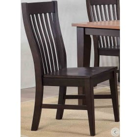 Choices Black Oak Side Chair with Slat Back Set of 2