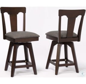 Choices Black Oak Panel Back Counter Stool with Padded Seat