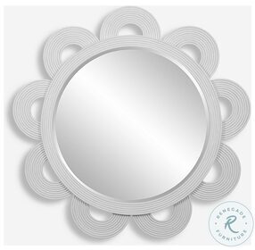 Clematis White Round Mirror