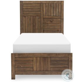 Summer Camp Tree House Brown Twin Panel Bed with Trundle