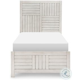 Summer Camp Stone Path White Twin Panel Bed with Trundle