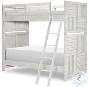 Summer Camp Stone Path White Twin over Twin Bunk Bed