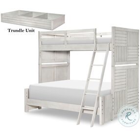 Summer Camp Stone Path White Twin over Full Bunk Bed with Trundle