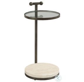 Frazier Black And Cream Round Accent Table
