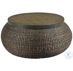 Hidden Treasures Brown 36" Round Cocktail Table