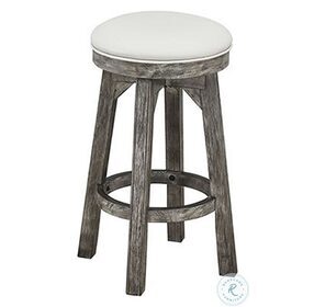 PGA Distressed Gray Backless Round Counter Height Stool