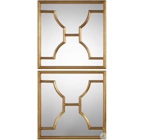 Misa Gold Square Mirrors Set of 2