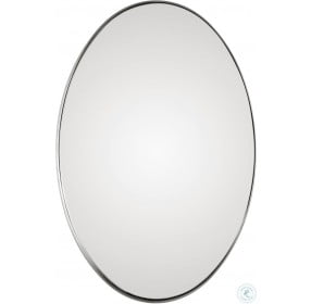 Pursley Brushed Nickel Oval Mirror