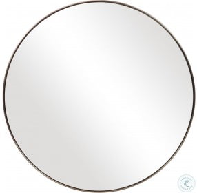 Coulson Antique Brushed Brass Round Mirror