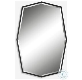 Facet Satin Black Octagonal Mirror