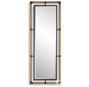 Melville Rust Black And Natural Rope Tall Mirror