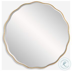 Aneta Aged Gold Large Round Mirror
