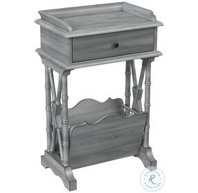 Cummings Distressed Powder Gray End Table with Storage