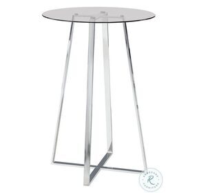 Zanella Chromed Glass Top Bar Table
