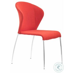 Oulu Tangerine Fabric Chair Set of 4