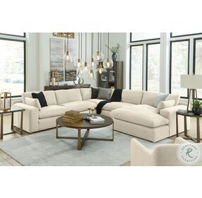 Elyza Linen 5 Piece Sectional with RAF Chaise