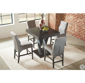 Lampton Cappuccino Square Counter Height Dining Room Set